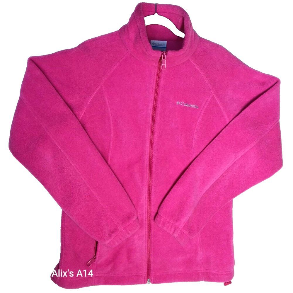 Columbia Jacket Womens Small Pink Fleece Long Sleeve Full Zip Outdoors Casual‎